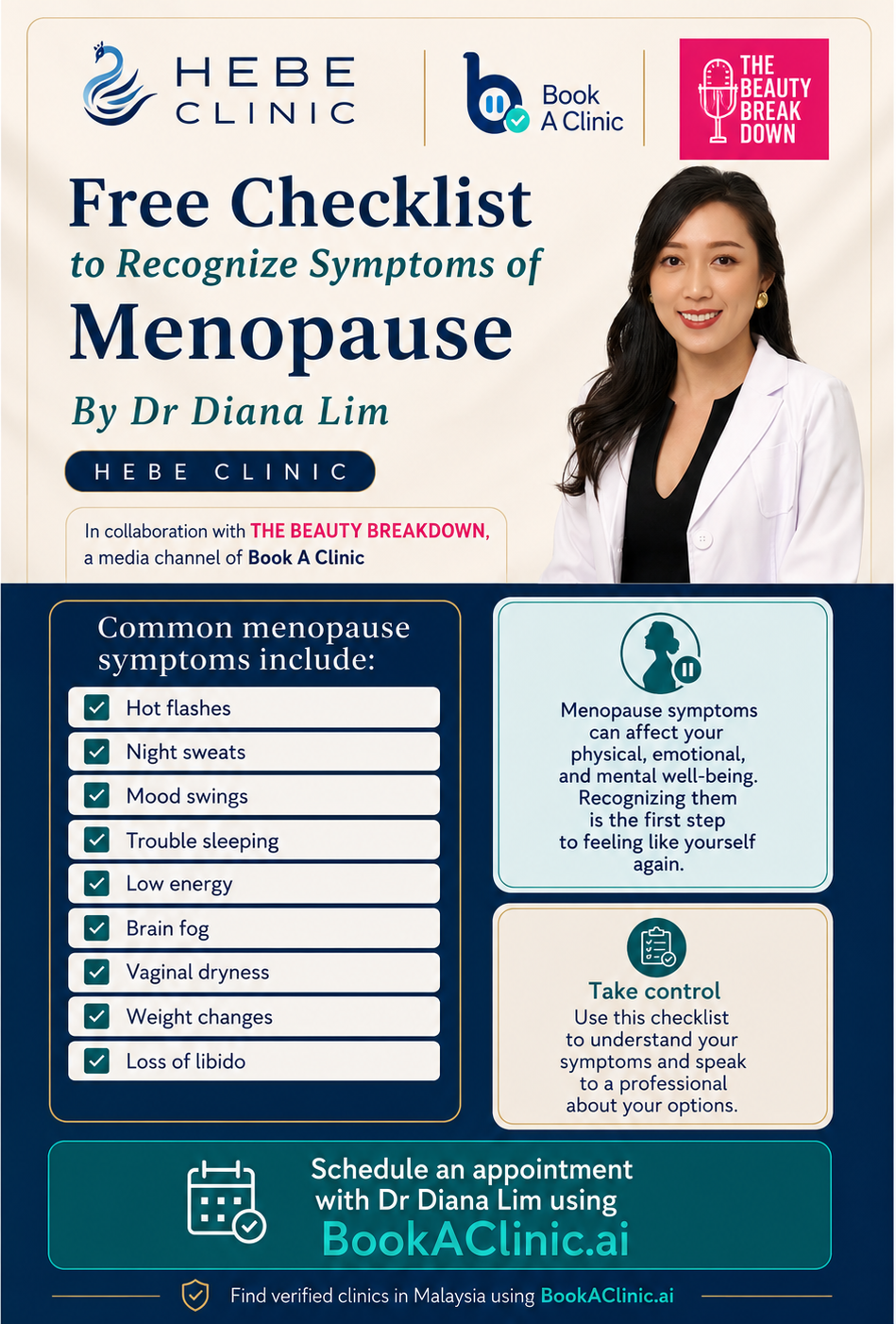 Menopause Symptom Checklist by Dr Diana Lim, HEBE Clinic Kuala Lumpur
